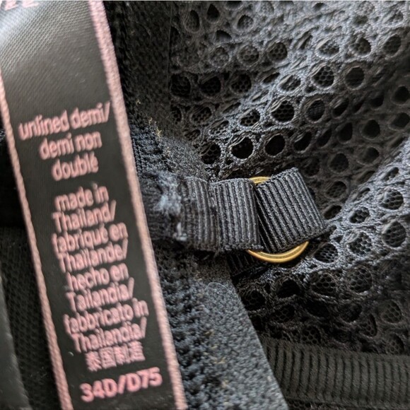 Victoria’s Secret Black Luxe Unlined Fishnet Demi Bra- Size 34 D - Picture 9 of 9